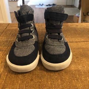Little boys chambray high top sneakers